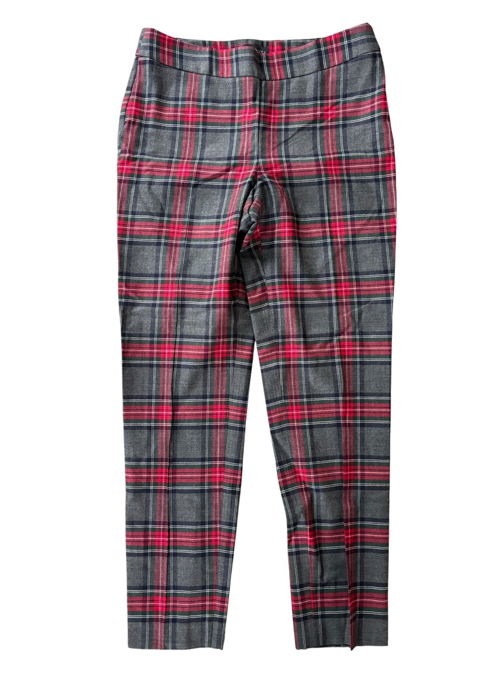 Talbots Gray and Red Plaid Stretch Chinos